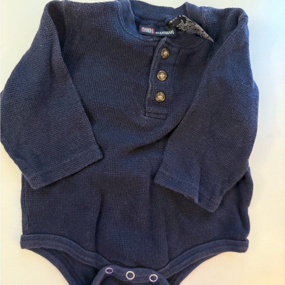 Faded Glory Authentic Navy Baby Onesie